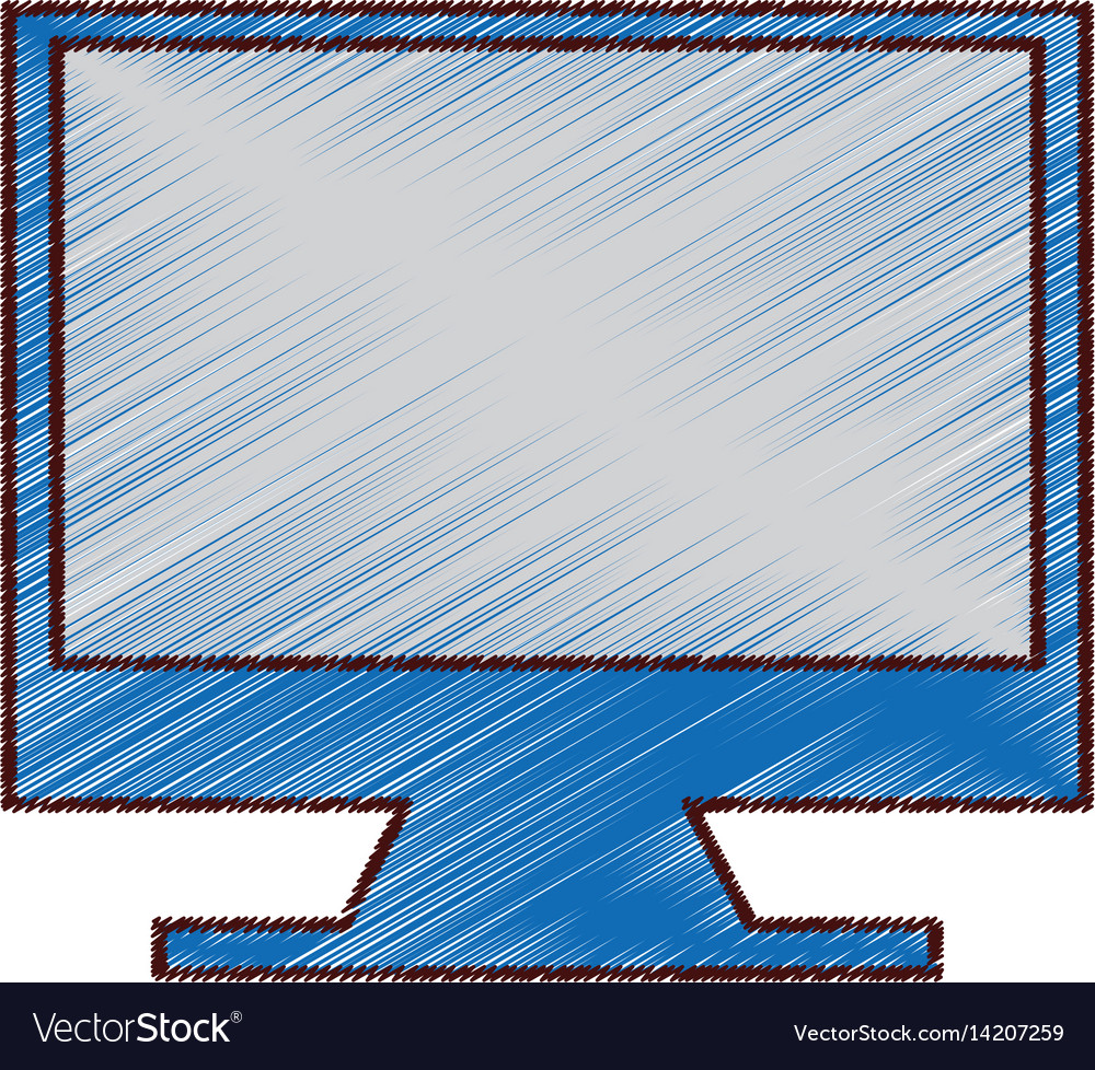 Monitor computer isolated icon