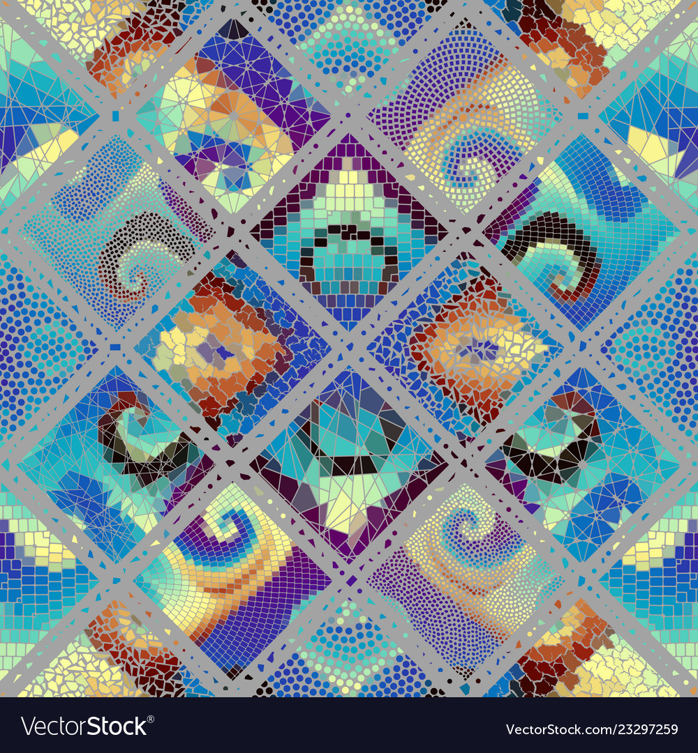 Mosaic art pattern image vector image Mosaic art pattern image