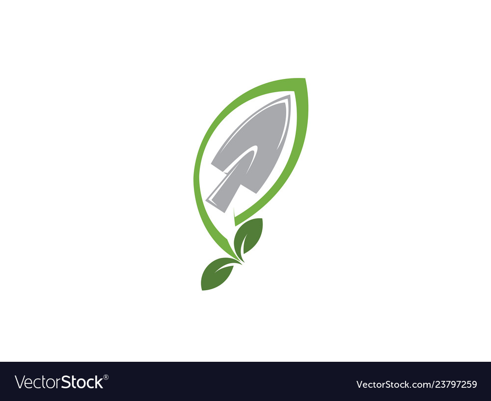 Plant tool with leaves for logo design