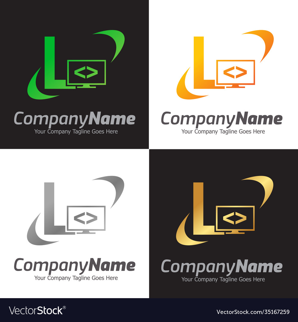 Programming code and computer monitor logo