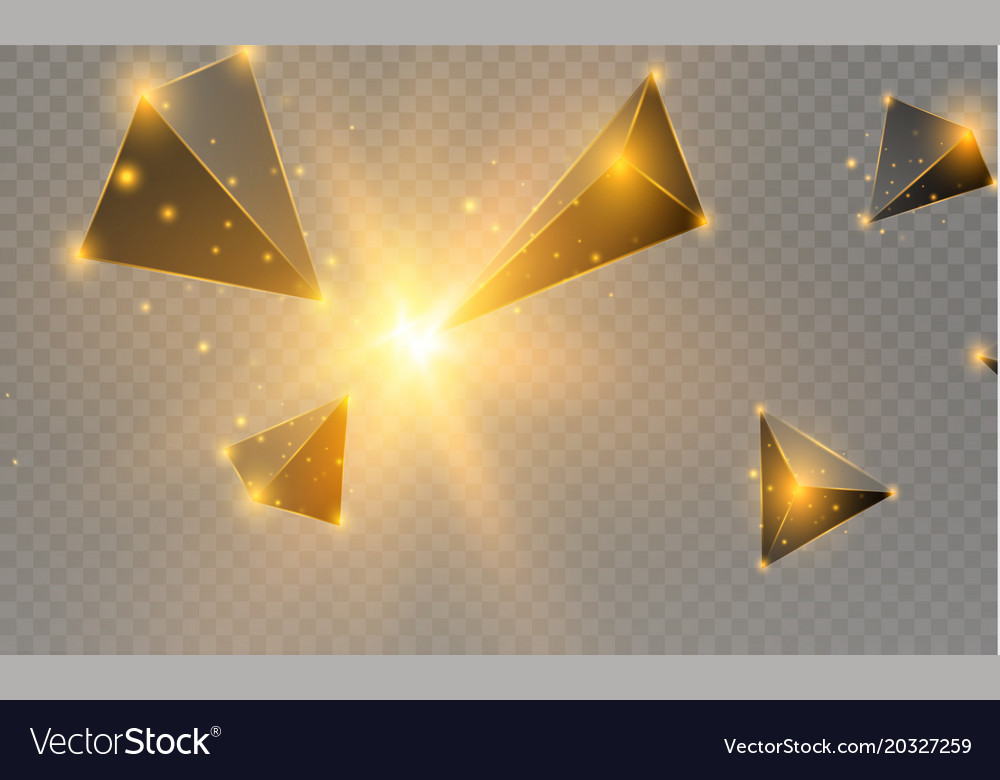 Realistic triangles and light effects 3d effect