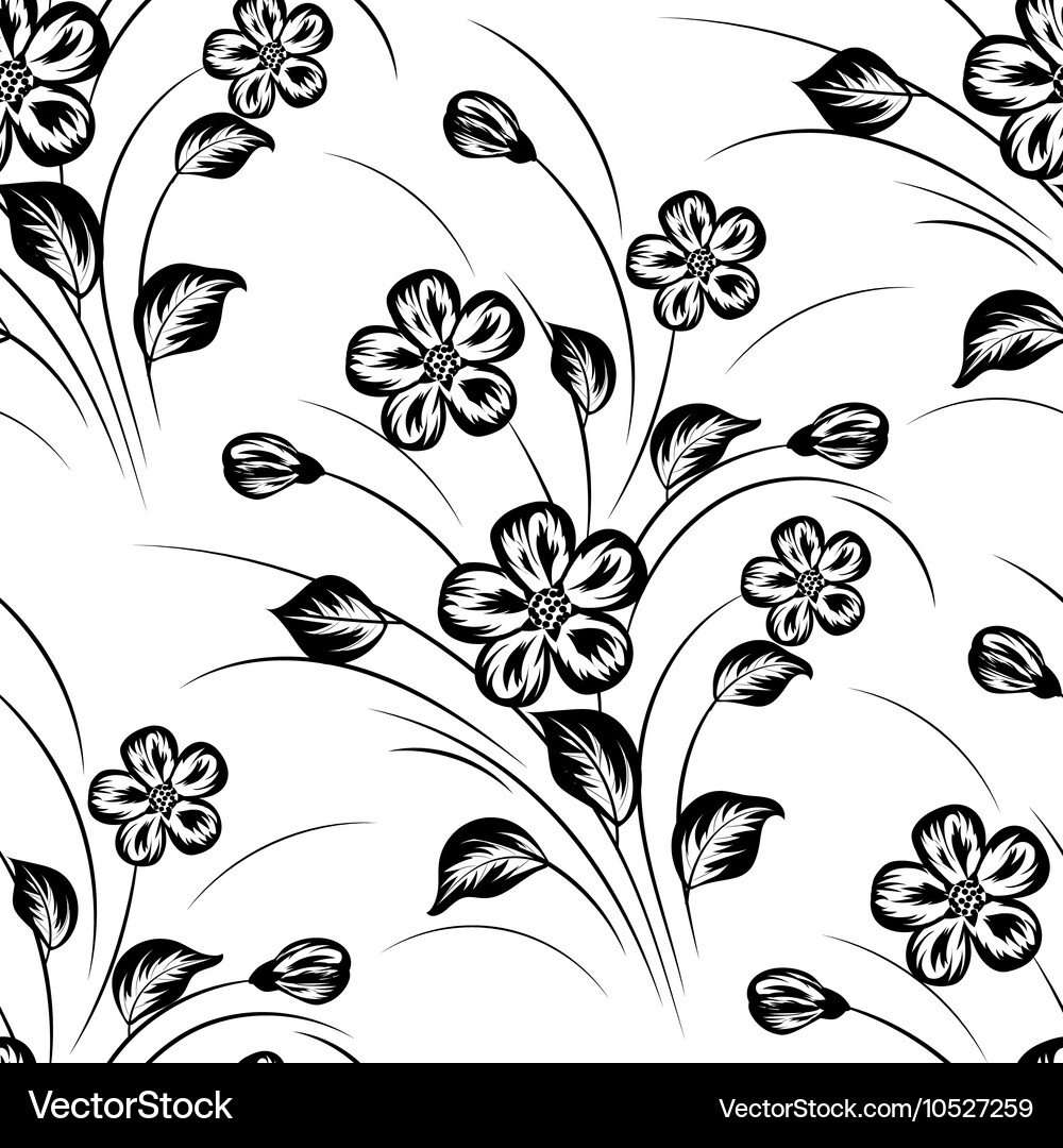 Seamless pattern with flowers Royalty Free Vector Image