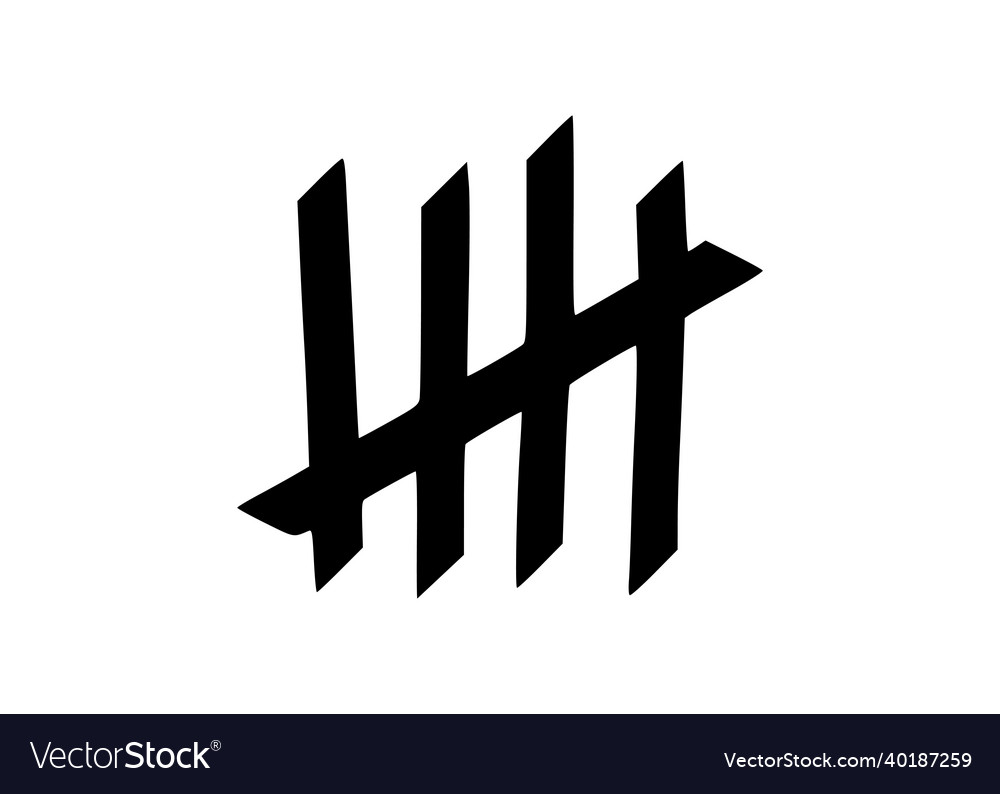 Tally marks to count days in prison vector image Tally marks to count days in prison