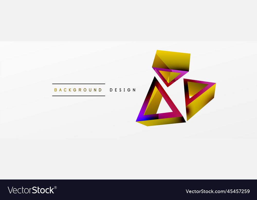 Triangle abstract background 3d basic Vector Image Triangle abstract background 3d basic