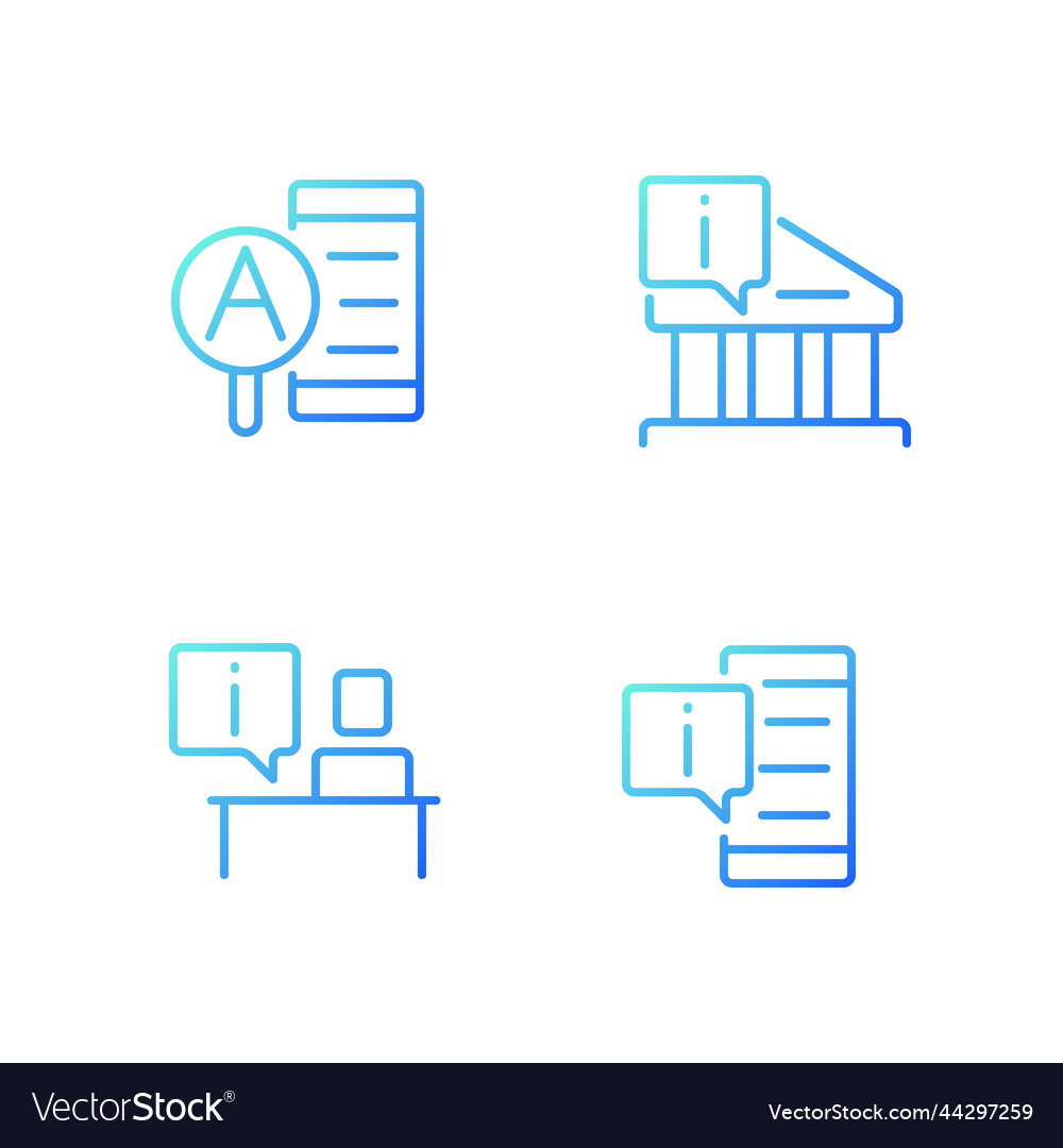Types of informational support pixel perfect vector image Types of informational support pixel perfect
