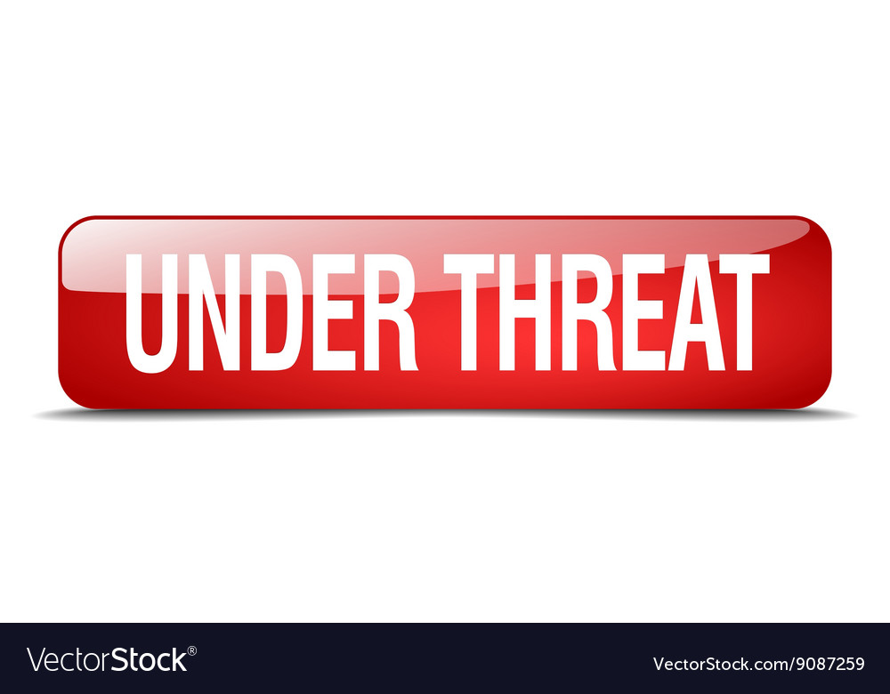 Under threat red square 3d realistic isolated web