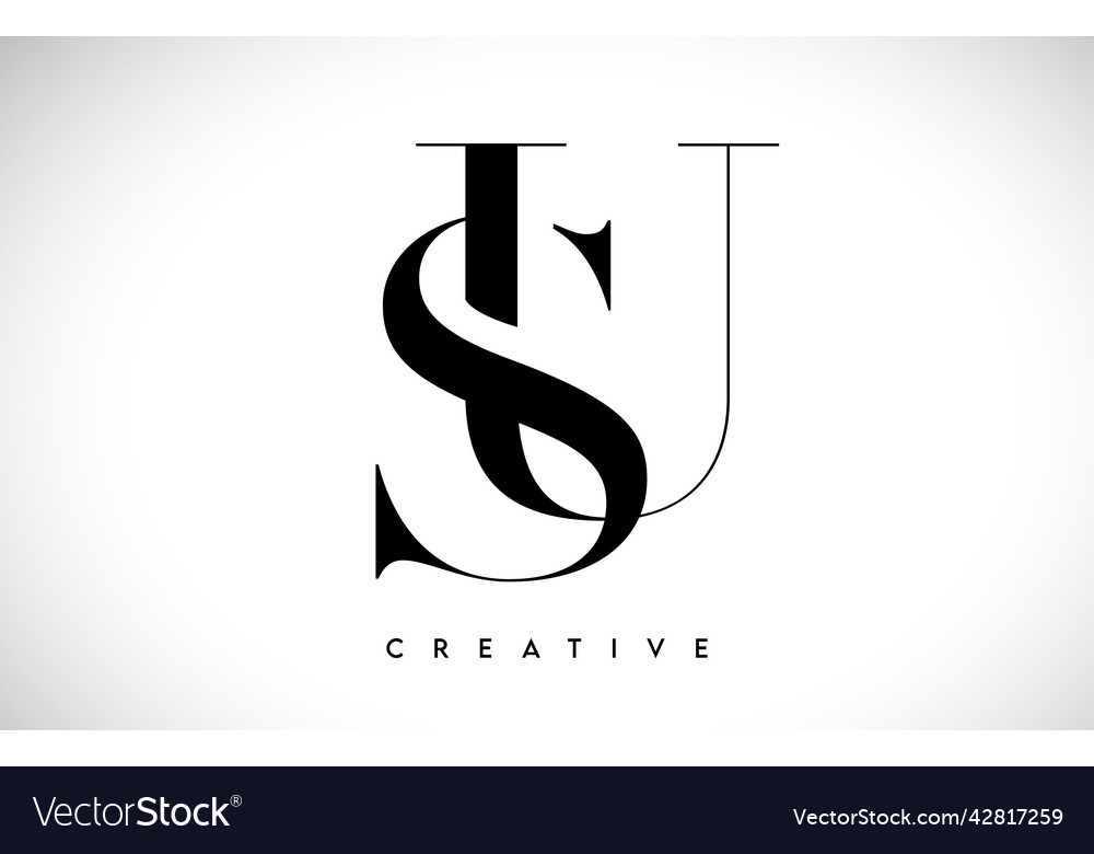 Us artistic letter logo design with serif font