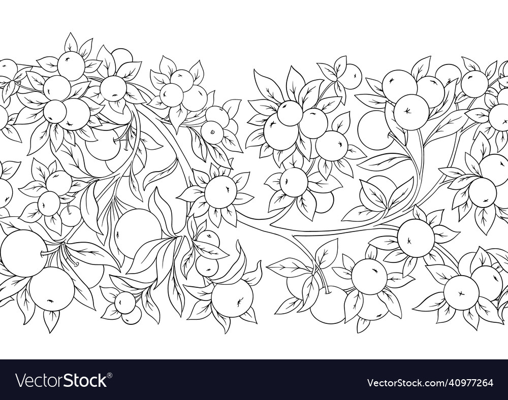 Apples on branches seamless pattern background vector image Apples on branches seamless pattern background