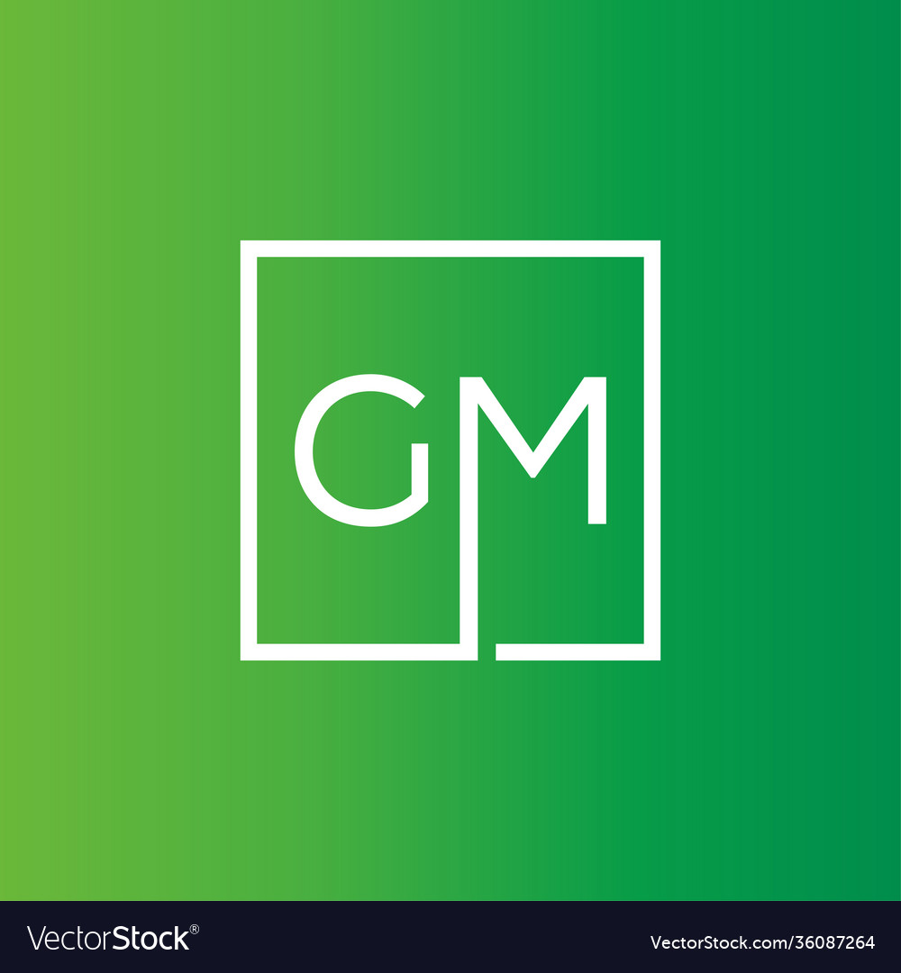 Creative initial letter gm square logo design