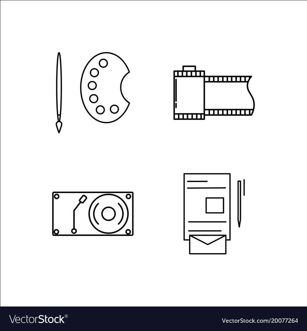 Design und Studio einfache lineare Icon-Setsimple