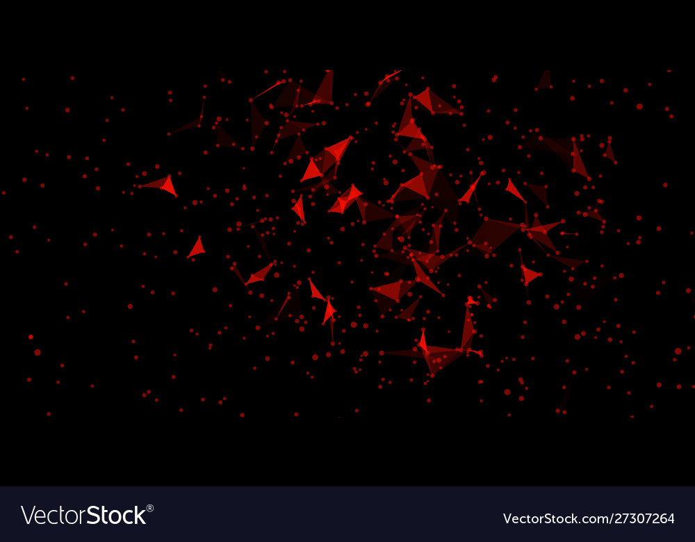 Explosion triangles data stream cloud chaos design vector image Explosion triangles data stream cloud chaos design