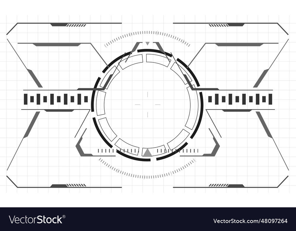 Hud sci-fi interface screen monochrome view