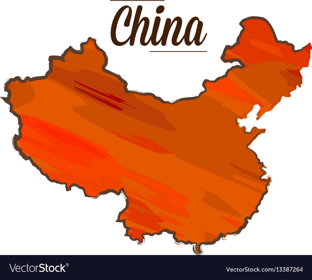 Isolated Chinese Map Royalty Free Vector Image