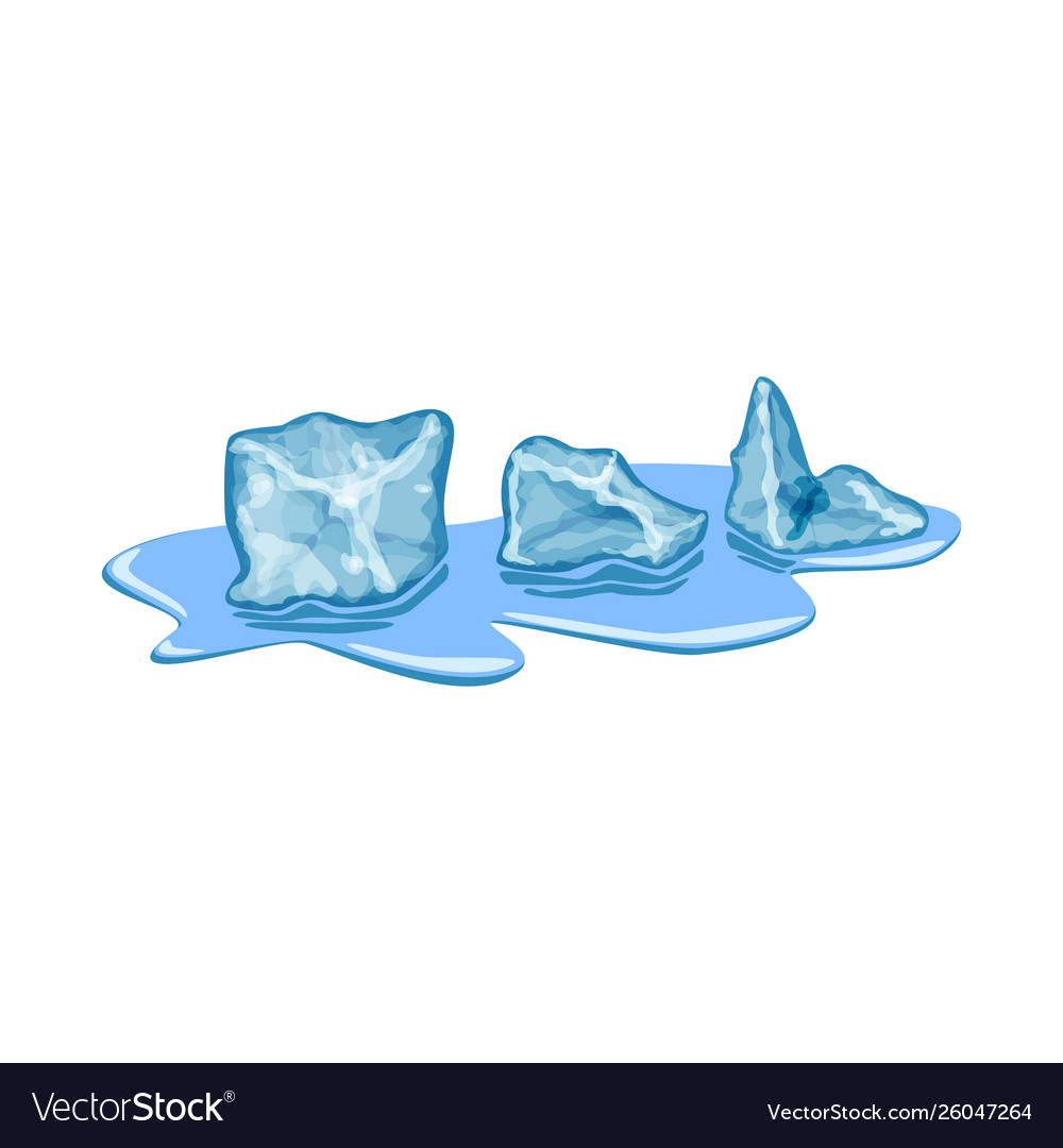Isolated object cube and ice symbol set