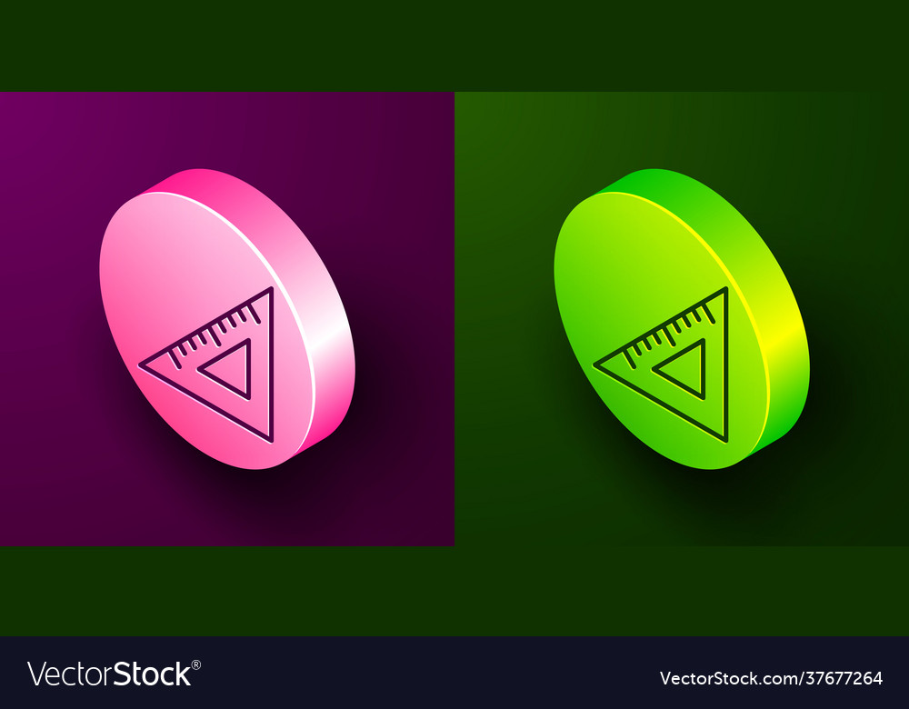 Isometric line triangular ruler icon isolated Vector Image Isometric line triangular ruler icon isolated