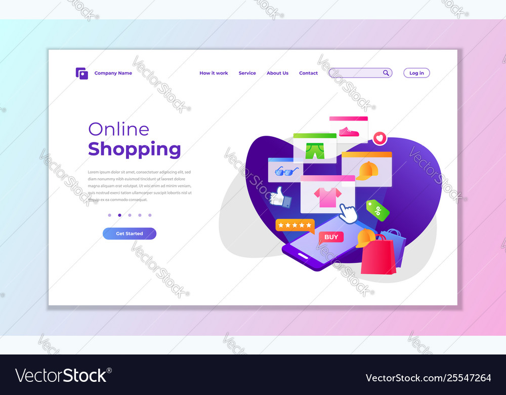 Landing page template online shopping modern