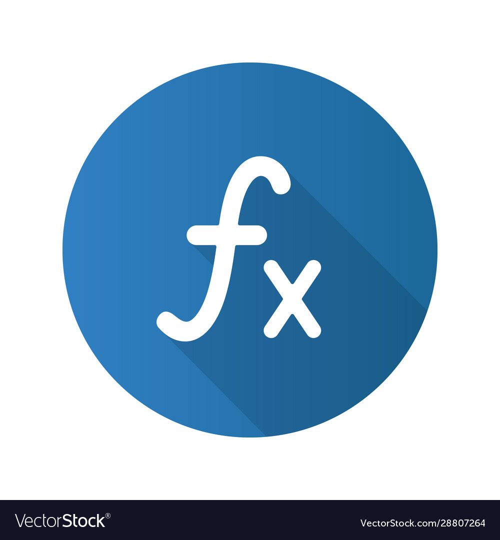 Math function flat design long shadow glyph icon Vector Image