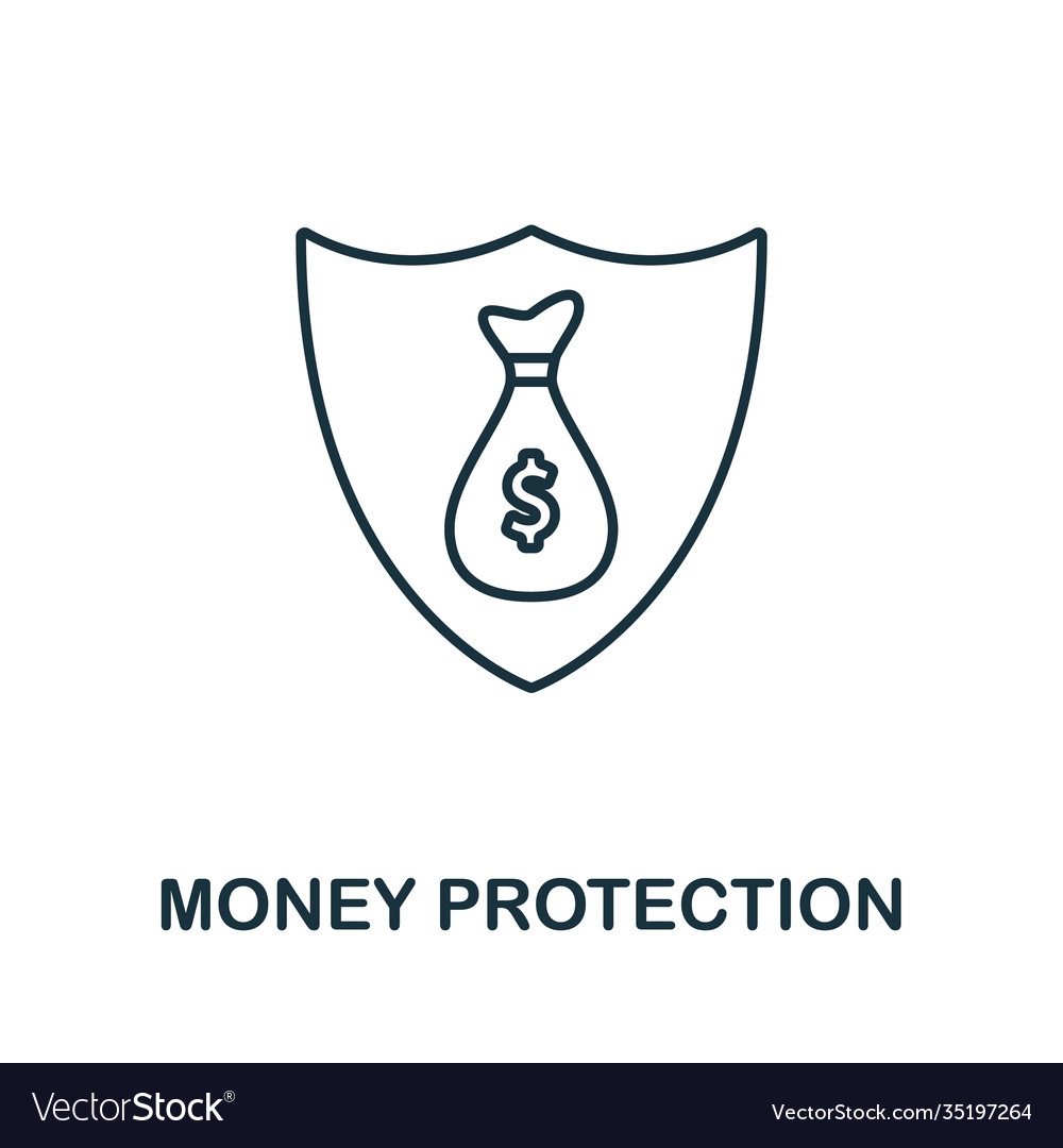 Money protection icon line style element from