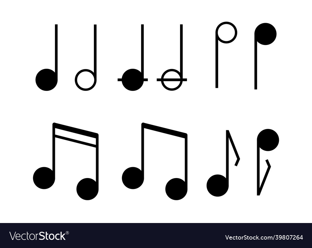 Music notes set icon in line style concept