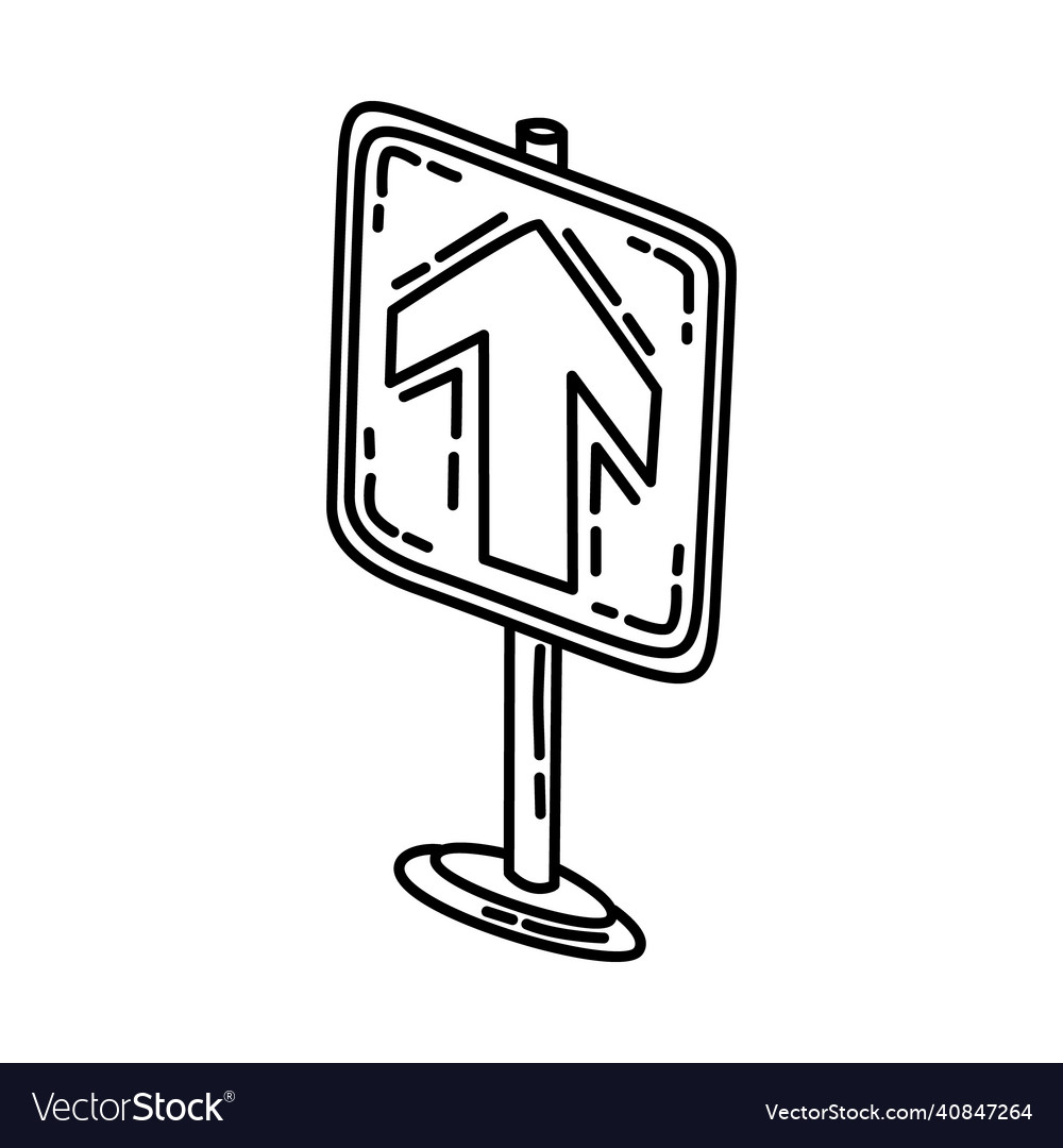 One way traffic icon doodle hand drawn or outline vector image One way traffic icon doodle hand drawn or outline
