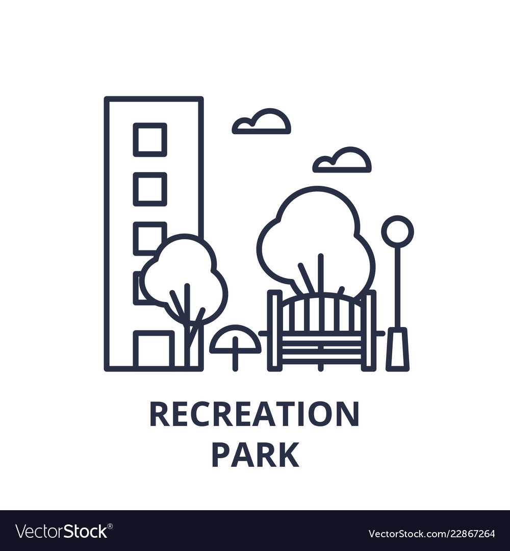 Recreation park line icon concept recreation park Vector Image