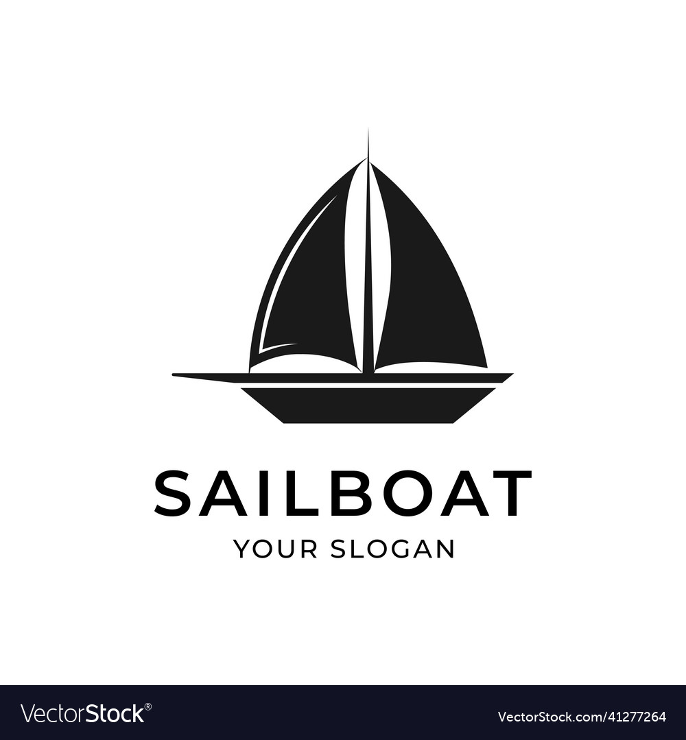 Segelyacht Logo Design Template isoliert