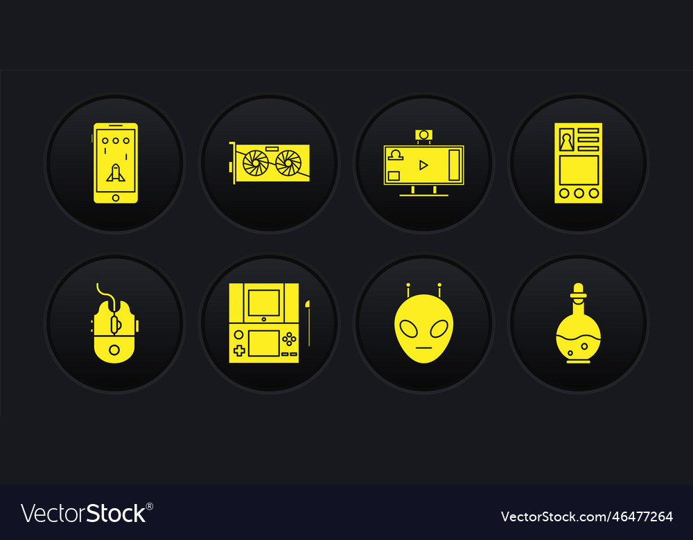 Set computer mouse gaming create account screen vector image Set computer mouse gaming create account screen