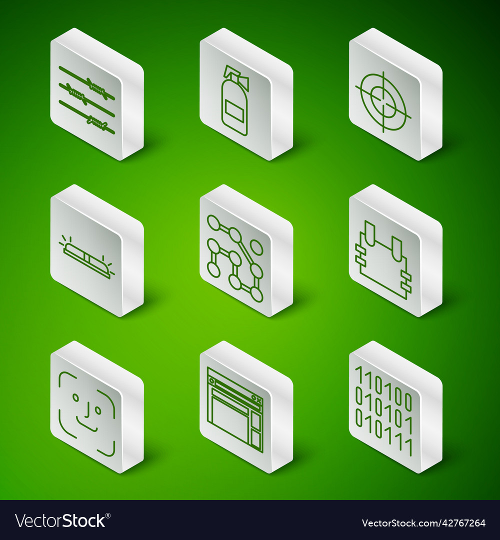 Set line binary code website template barbed vector image Set line binary code website template barbed