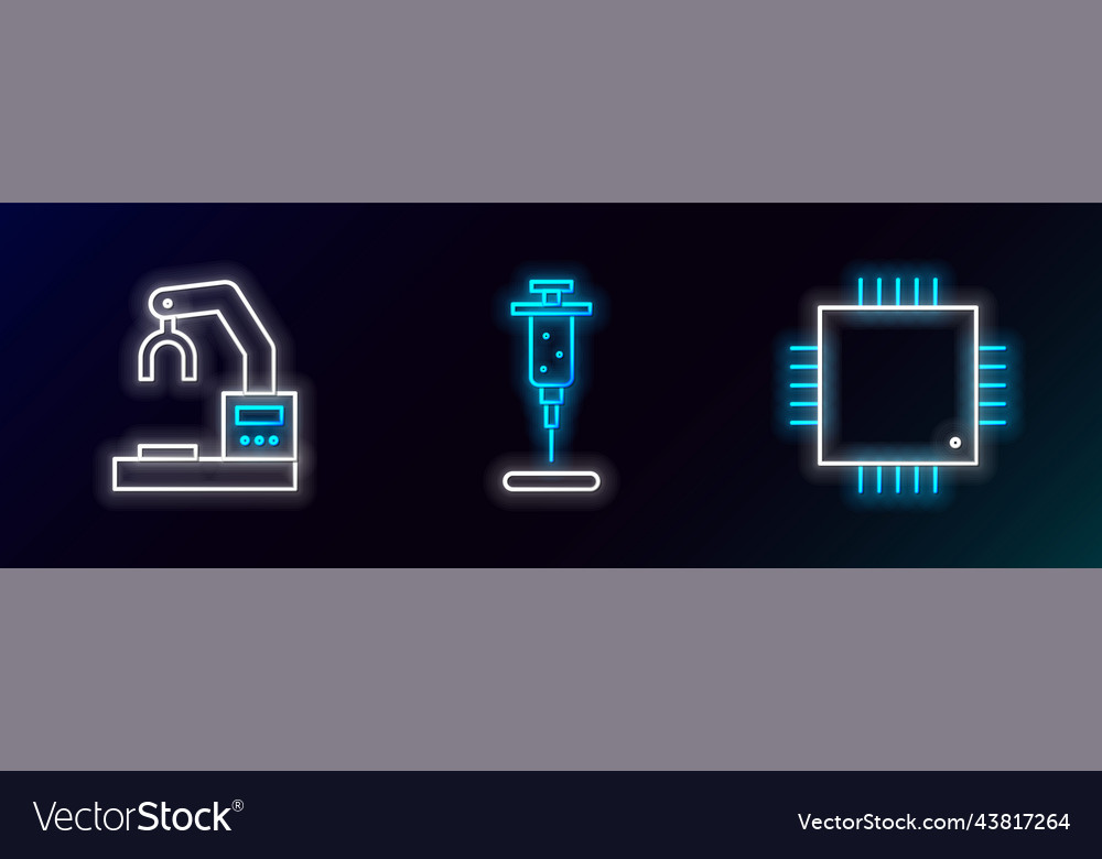 Set line processor with microcircuits cpu robotic vector image Set line processor with microcircuits cpu robotic