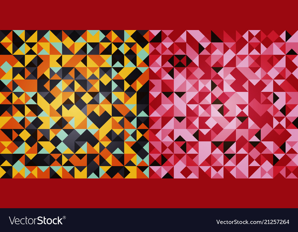 Set of abstract triangle pattern background vector image Set of abstract triangle pattern background