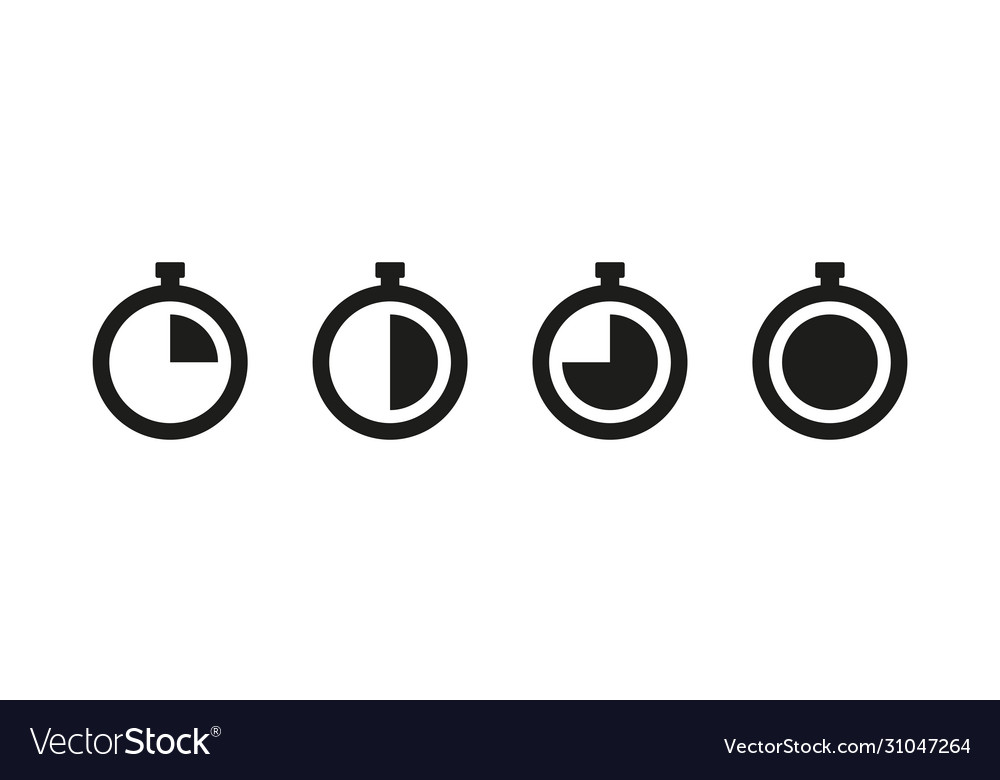 Set timer icon isolated symbols countdown clock