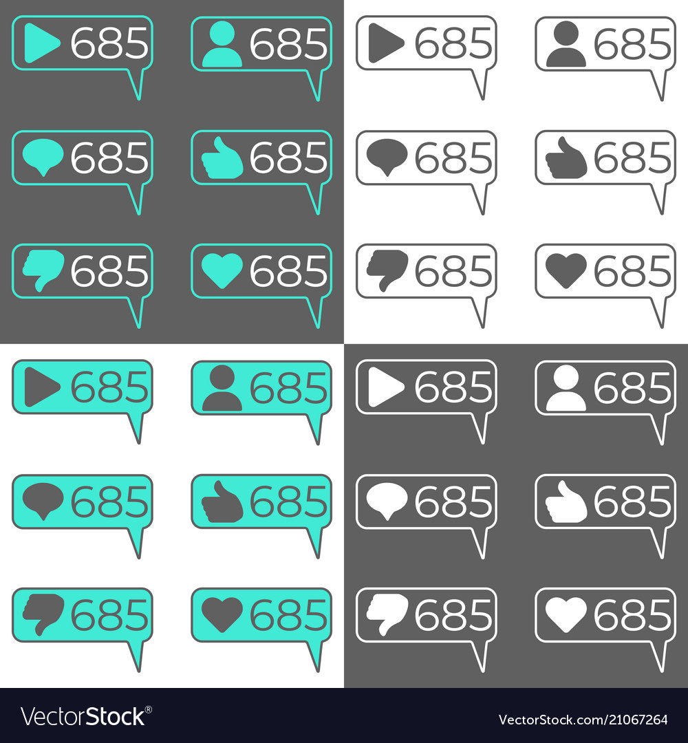 Social network statistic counters set