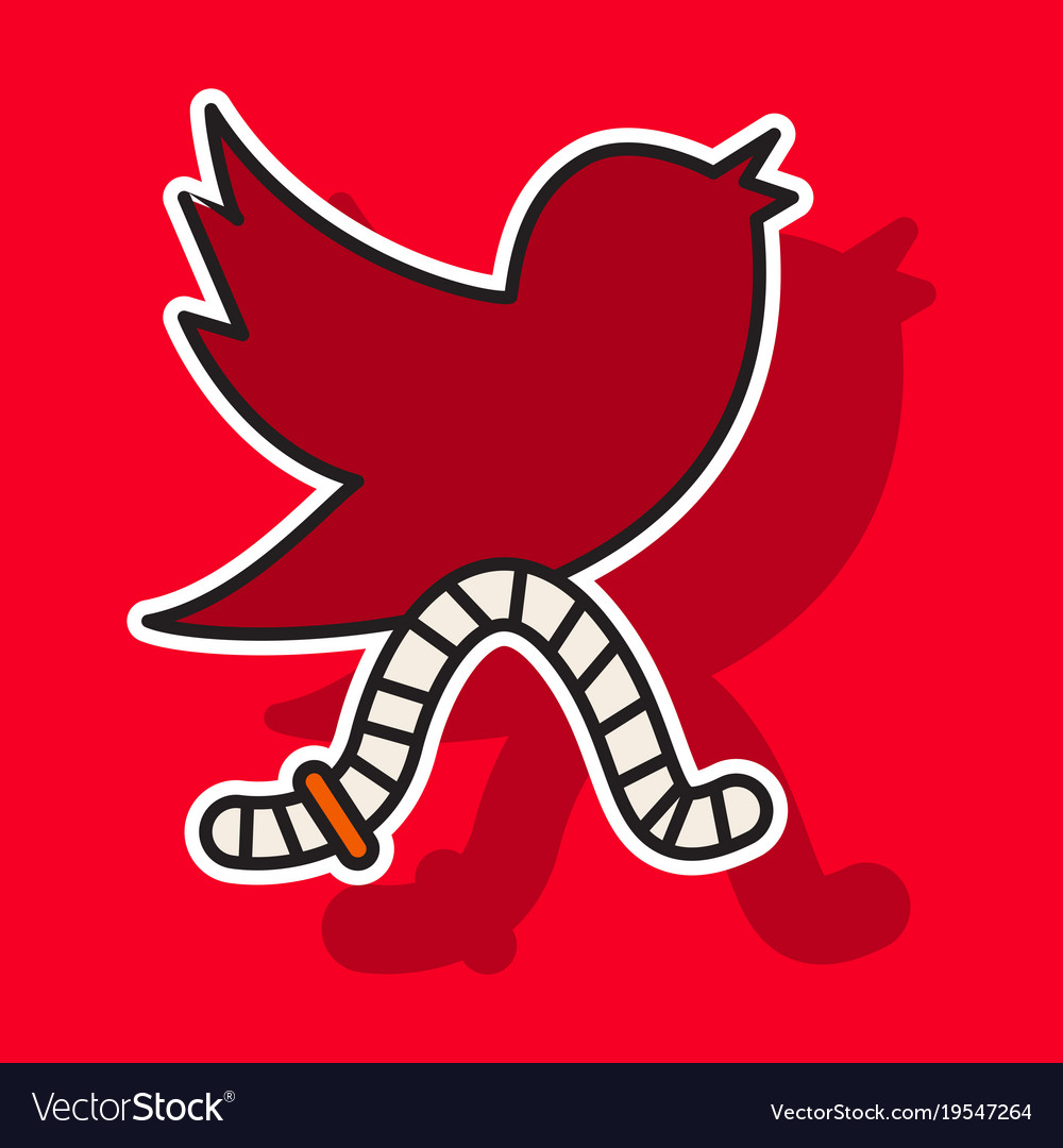 Sticker unusual look tweet bird logotwitter icon