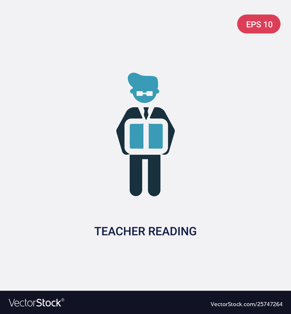 Two color teacher reading icon from people