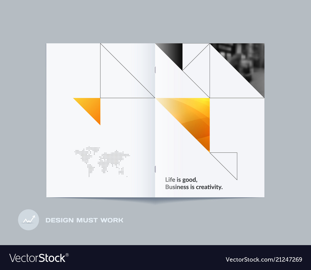 Abstract double-page brochure design triangular vector image Abstract double-page brochure design triangular