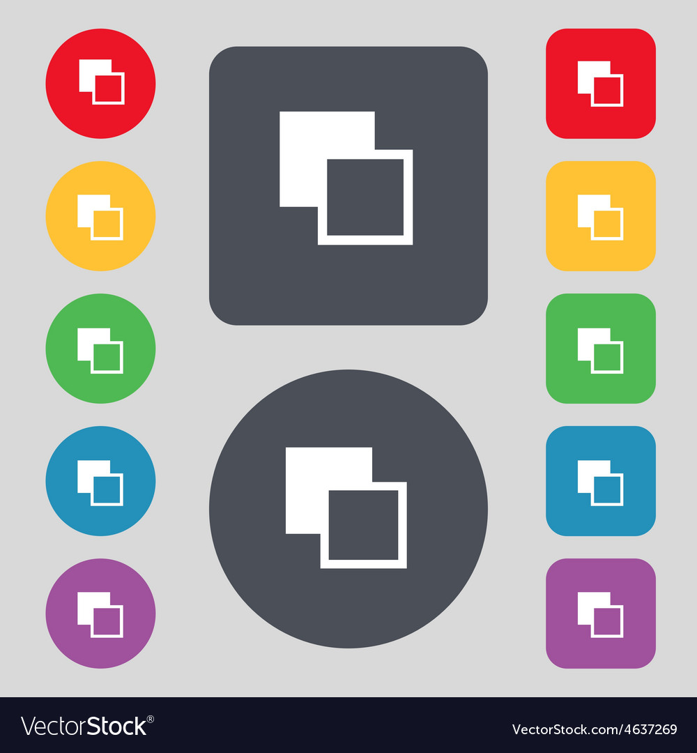 Active color toolbar icon sign a set of 12 colored