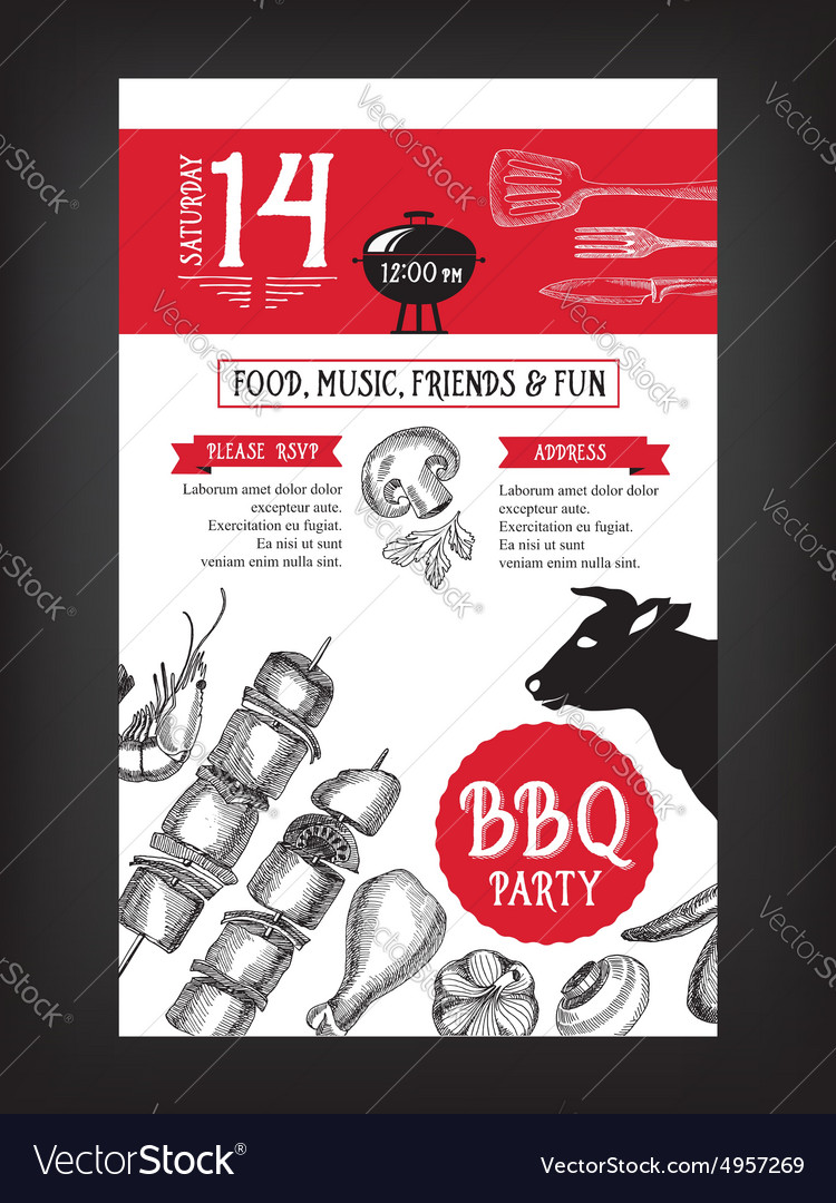 barbecue party invitation bbq template menu design