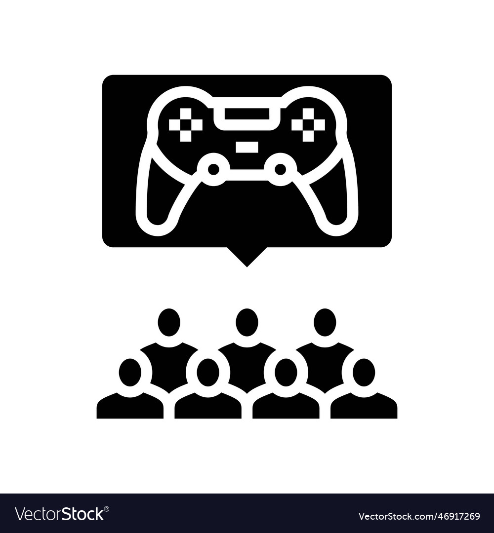 Community cyber sport glyph icon Royalty Free Vector Image