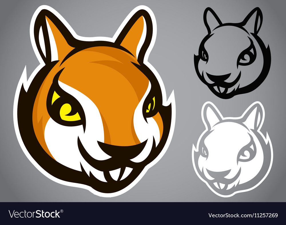 Cute Brown Squirrel Head Emblem