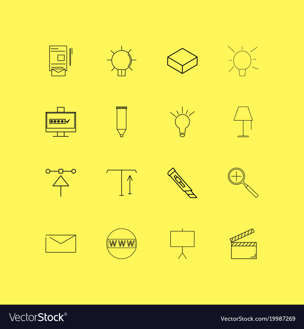 Design-Elemente lineare Ikone Set einfache Umriss