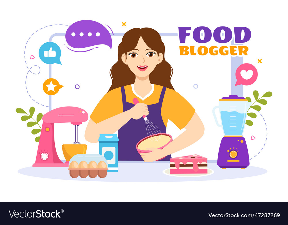 Food blogger with influencer review and share