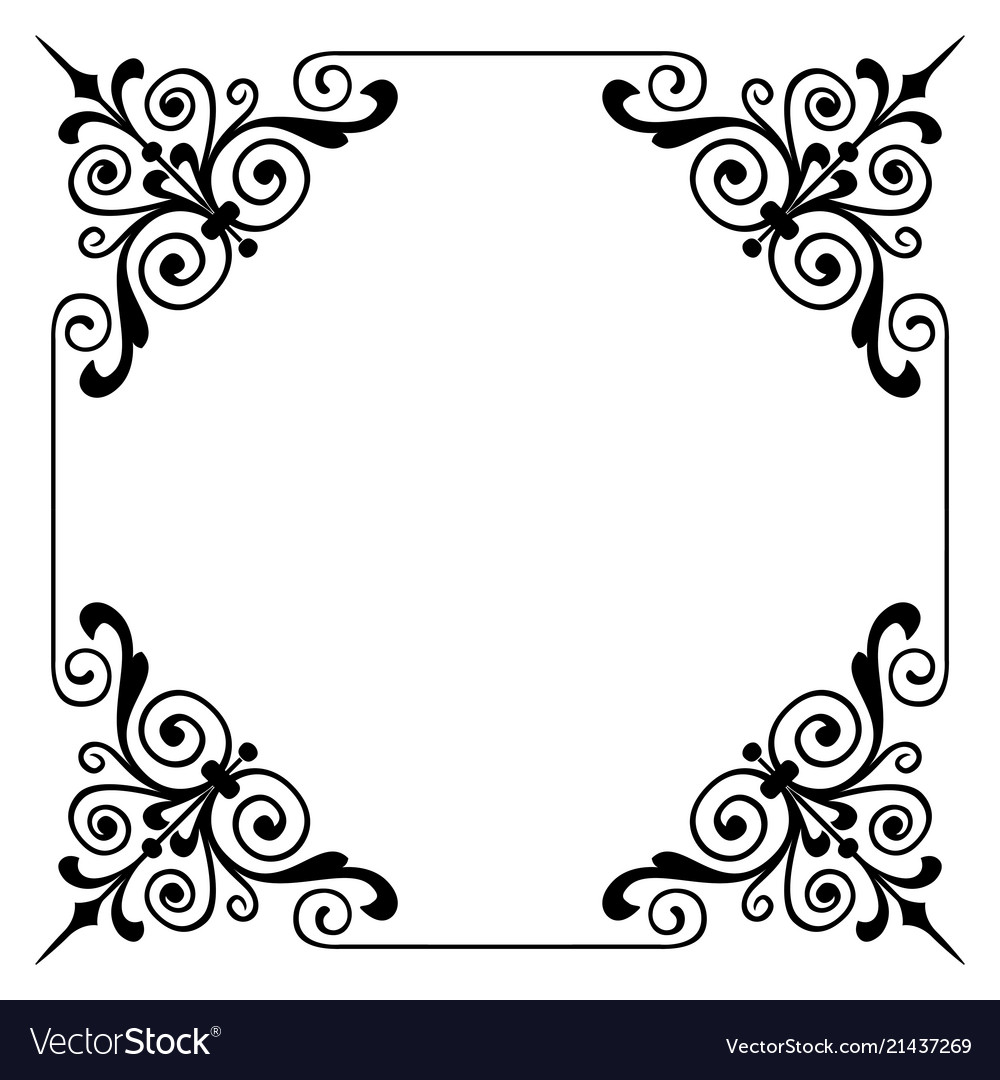 Download Garnished border beautifully decorated corners Vector Image