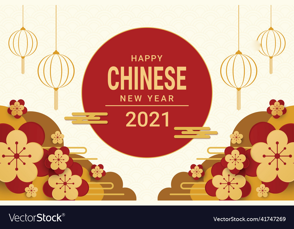 Happy chinese new year 2021 banner design vector image Happy chinese new year 2021 banner design
