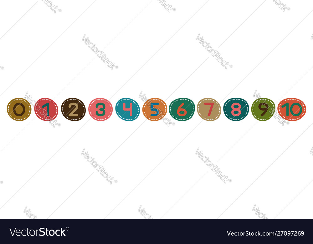 Learn to numeral line color Vector Image Learn to numeral line color