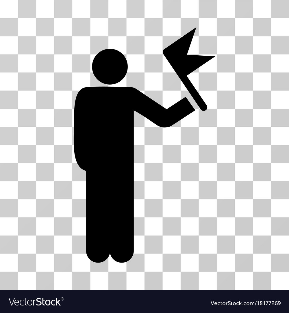 Man with flag icon