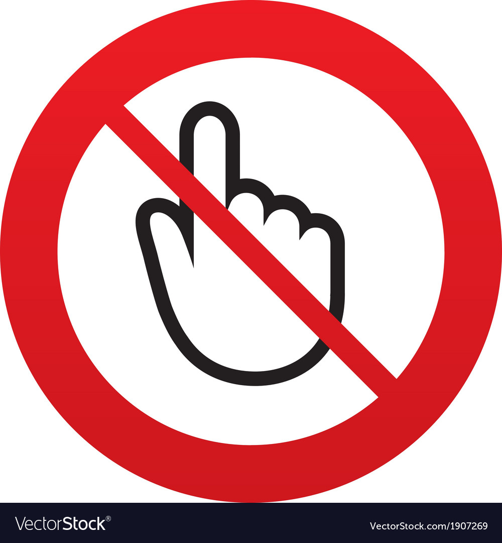 No hand cursor sign icon pointer symbol