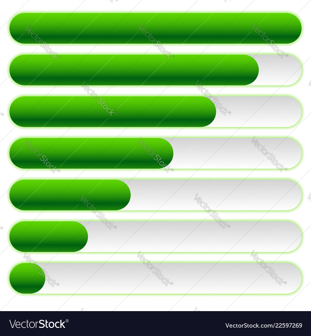 Progress loading bars in sequence with outer glow