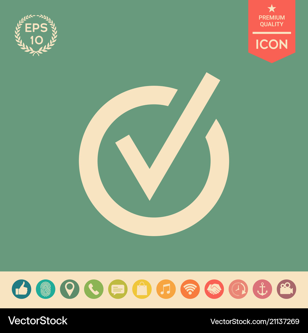 Rounded check mark icon Royalty Free Vector Image