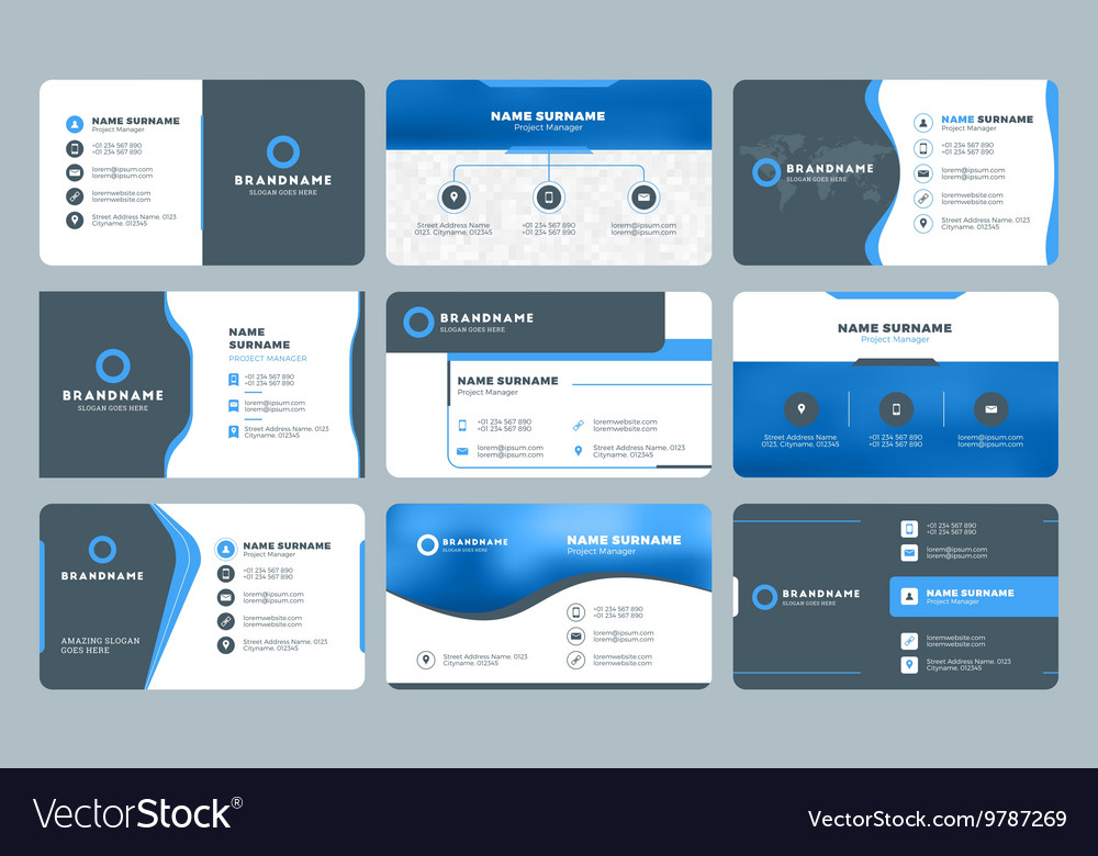 Set of modern business card print templates