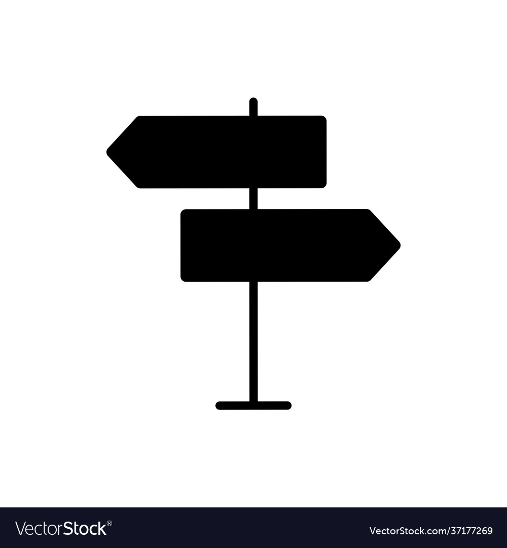 Signpost flat glyph icon navigation sign Vector Image